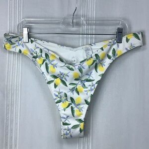 🏝️ Hollister Swim ‘Cheekiest’ Lemon Print Bikini Bottom Sz.XL NWOT